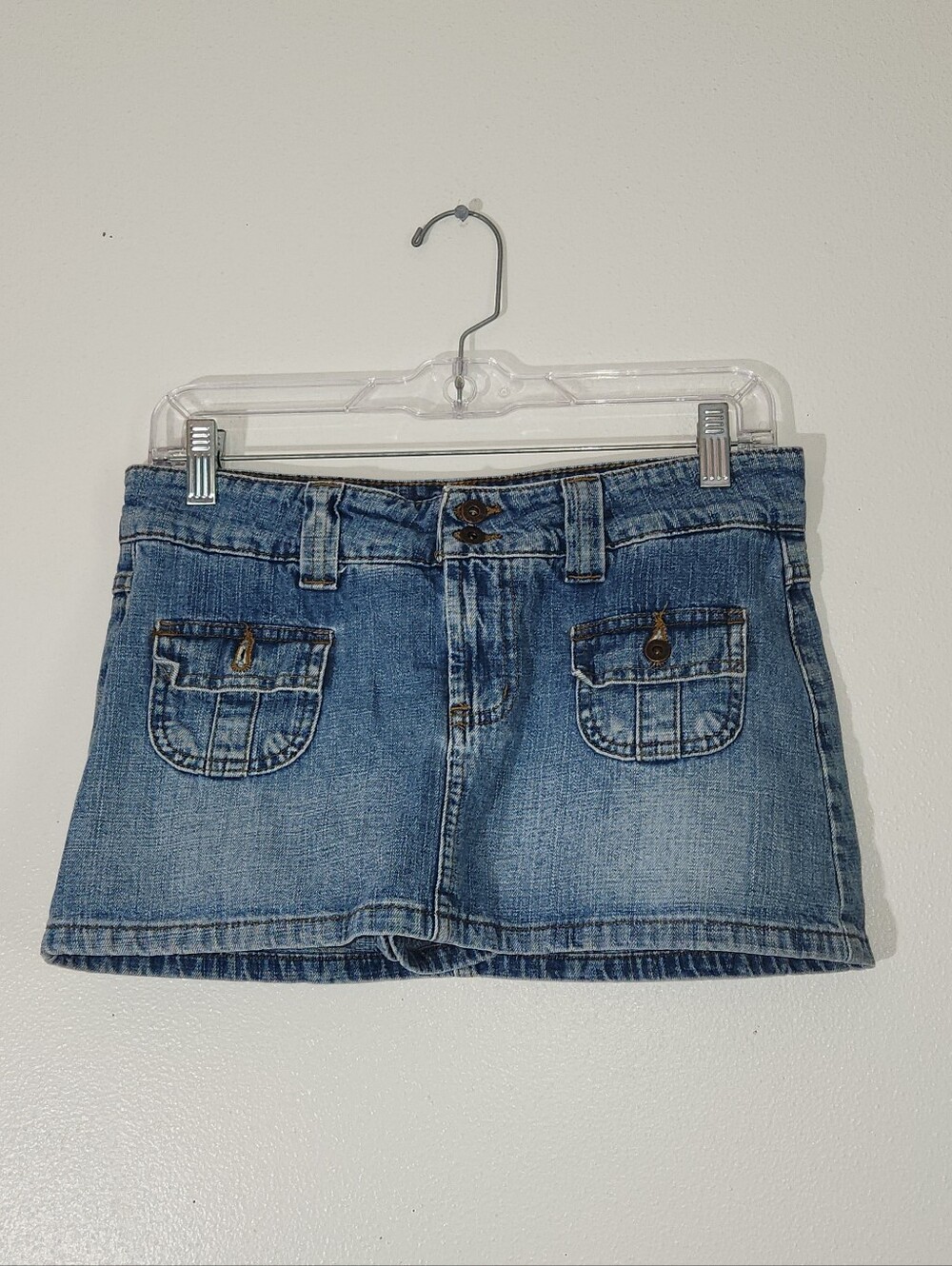 Women's L.e.i. Vintage Denim Mini Skort in Light Blue